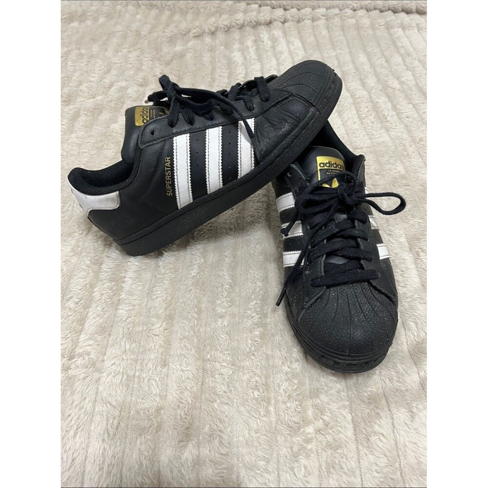 Adidas Black & White Superstar Sneakers - insoles missing